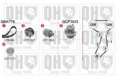 QUINTON HAZELL qbpk7761 -  Водяной насос + комплект зубчатого ремня